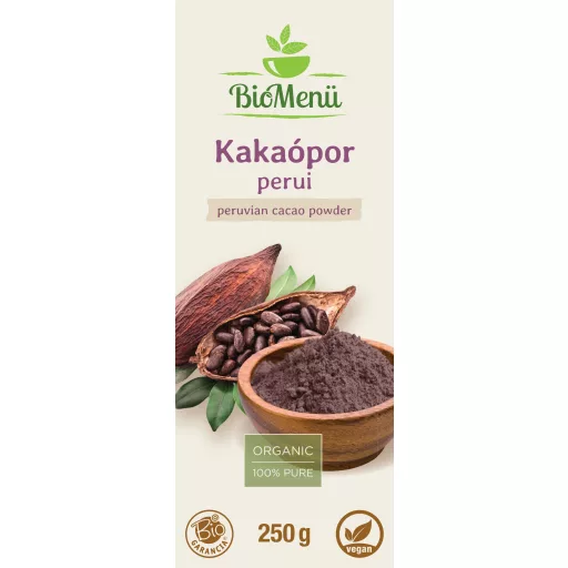 BioMenü Bio Kakaopulver peruanisch 250 g Etikett