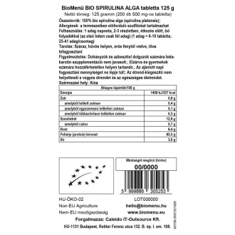 BioMenü Bio Spirulina-Algen-Tabletten 125 g Produktbild