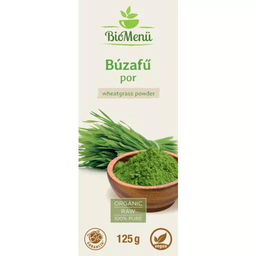 BioMenü Bio Weizengras-Pulver 125 g Etikett