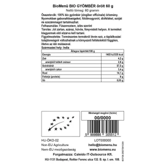BioMenü Bio Ingwer gemahlen 60 g Produktbild