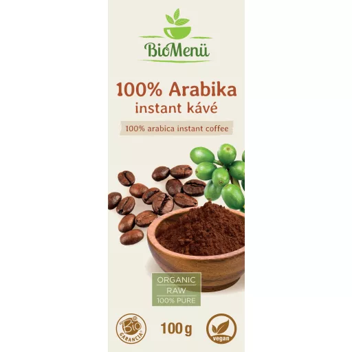 BioMenü Bio 100% Arabica Instant Kaffee 100 g Etikett