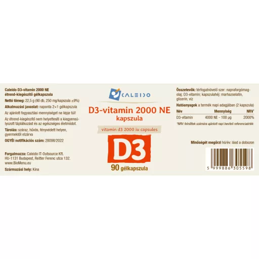 Caleido Vitamin D3 2000 IE Kapseln 90 Stk Rohmaterial