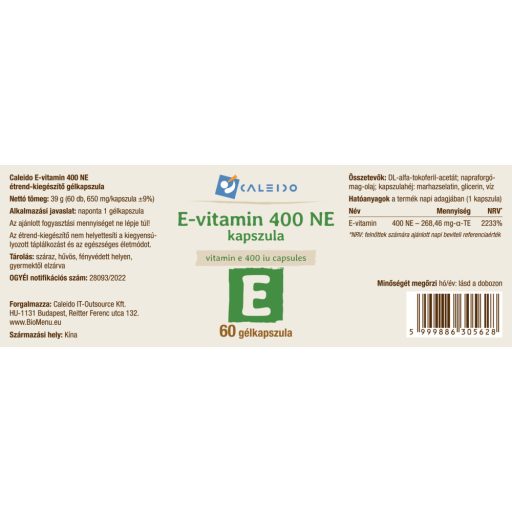 Caleido Vitamin E 400 IE Kapseln 60 Stk Rohmaterial