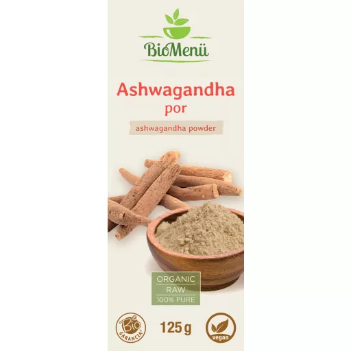 BioMenü Bio Ashwagandha-Pulver 125 g Etikett