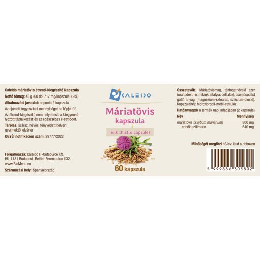 Caleido Mariendistel Kapseln 60 Stk Etikett