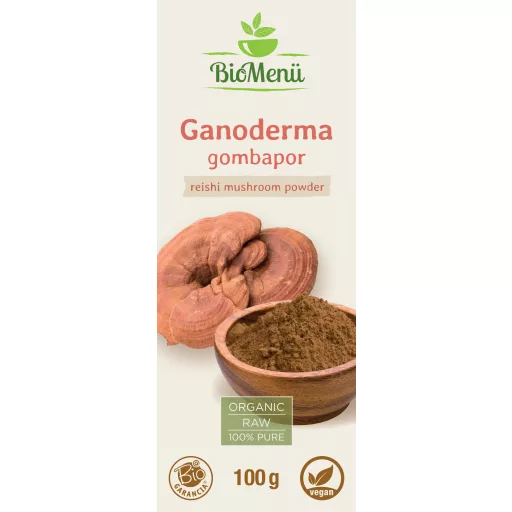 BioMenü Bio Ganoderma-Pilzpulver 100 g Etikett