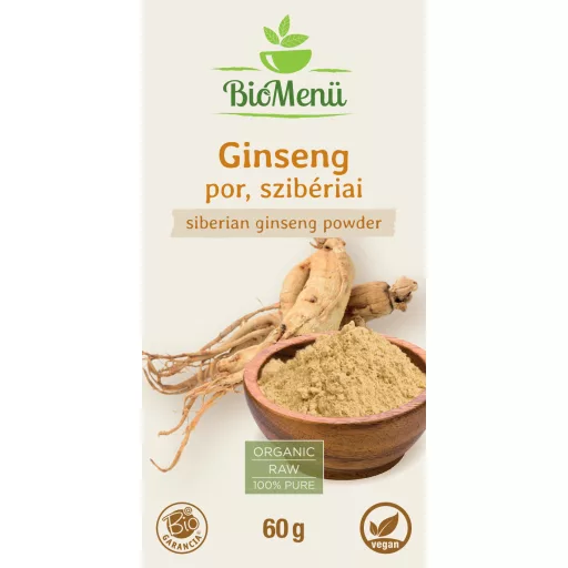 BioMenü Bio Sibirisches Ginseng Pulver 60 g Etikett