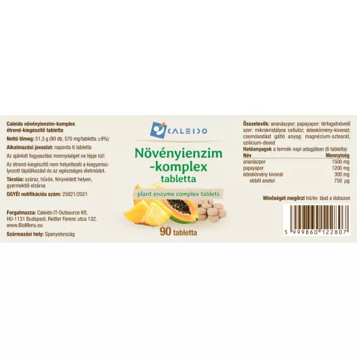 Caleido Pflanzenenzym-Komplex Tabletten 90 Stk Etikett