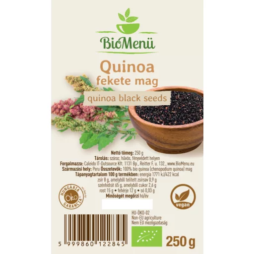 BioMenü Bio Quinoa-Samen schwarz 250 g Etikett