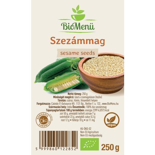 BioMenü Bio Sesamkerne 250 g Etikett