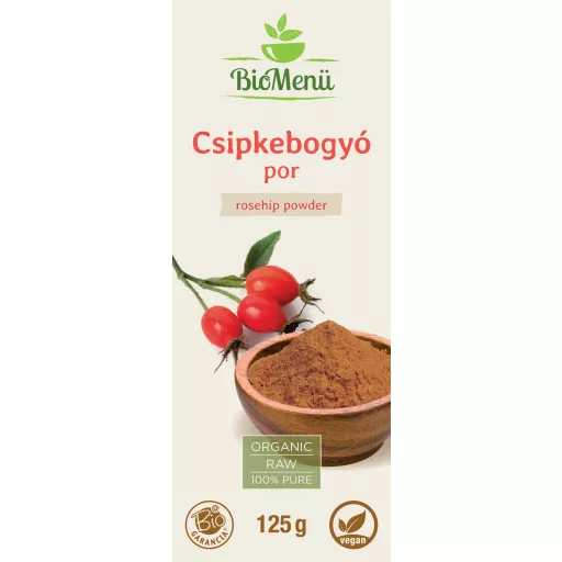 BioMenü Bio Hagebutten-Pulver 125 g Etikett