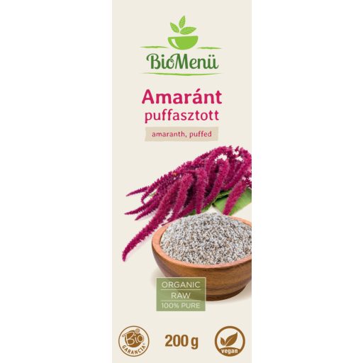 BioMenü Bio Amaranth gepufft 200 g Etikett