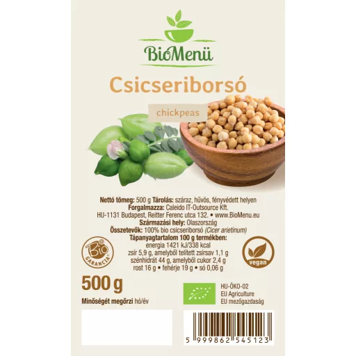 BioMenü Bio Kichererbsen 500 g Etikett