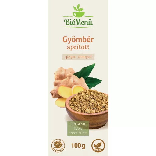 BioMenü Bio Ingwer gehackt 100 g Etikett