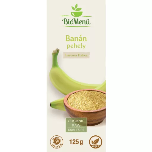 BioMenü Bio Bananenflocken 125 g Etikett
