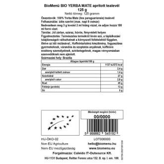   BioMenü Bio Yerba Mate geschnittene Teeblätter 125 g NAHE AM VERFALLSDATUM