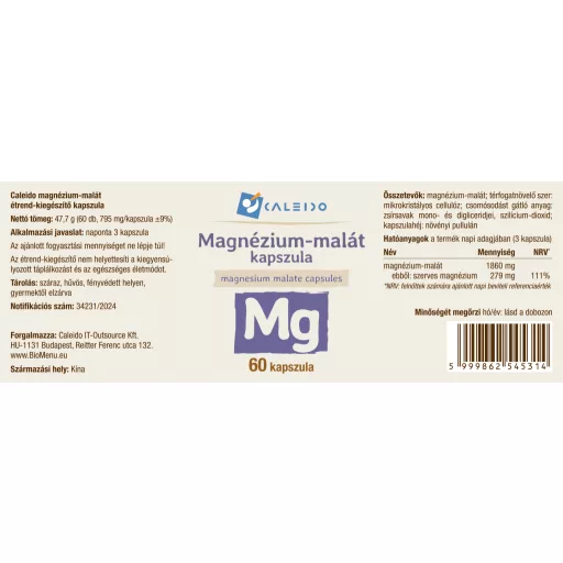 Caleido Magnesiummalat Kapseln 60 Stk Etikett