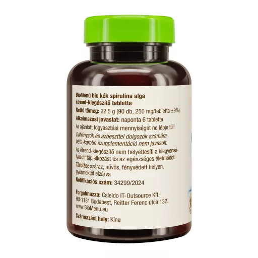 BioMenü Bio Blaue Spirulina Algen Tabletten 90 Stk Produktbild links