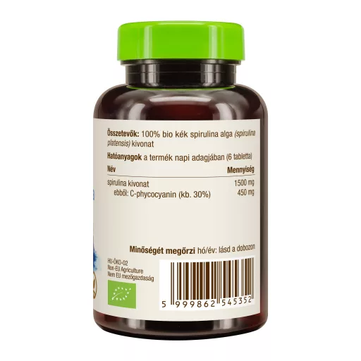 BioMenü Bio Blaue Spirulina Algen Tabletten 90 Stk Produktbild rechts