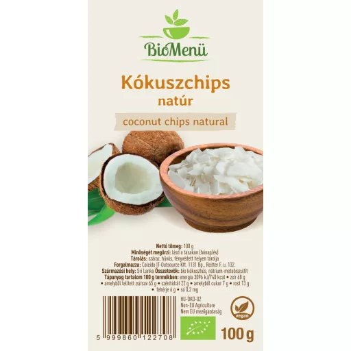 BioMenü Bio Kokoschips pur 100 g Etikett