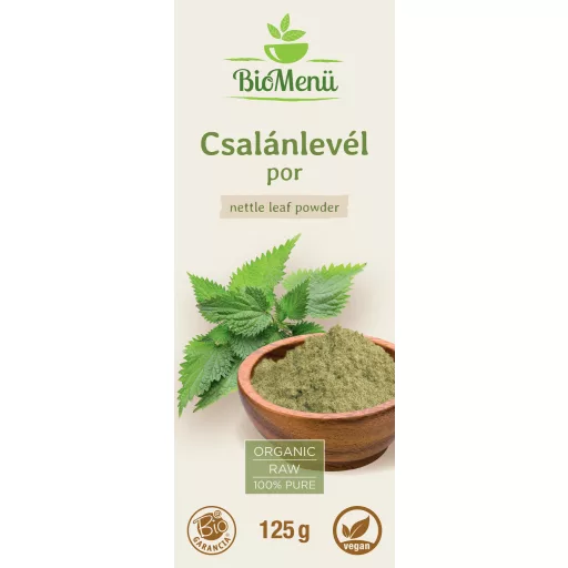 BioMenü Bio Brennnesselblätter Pulver 125 g Etikett