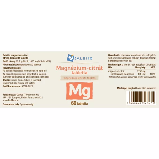 Caleido Magnesiumcitrat Tabletten 60 Stk Etikett