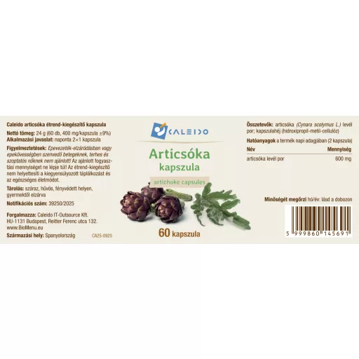 Caleido Artischocken-Kapseln 60 Stk  Etikett